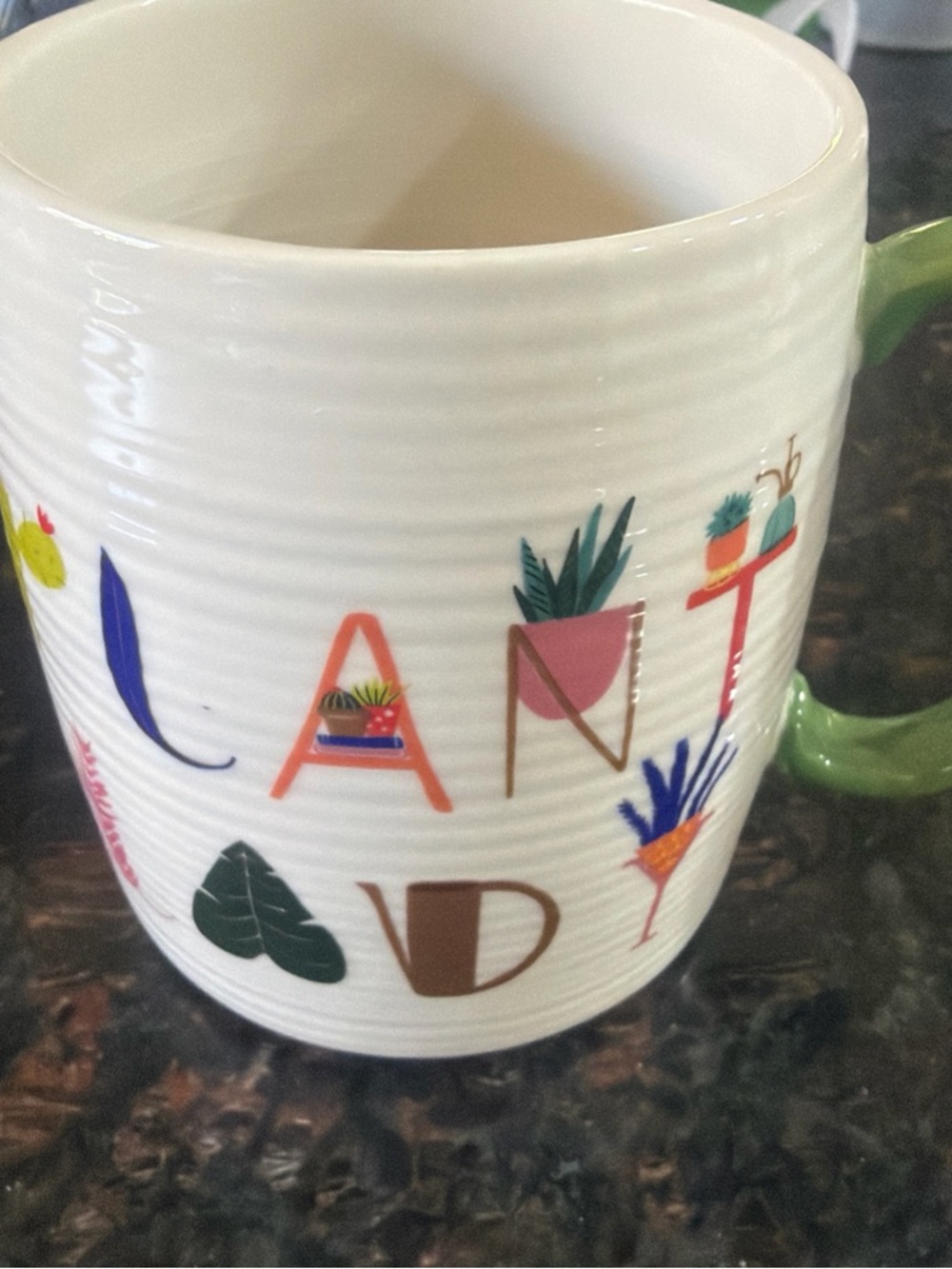 Anthropologie Black Lamb Studio Plant Lady Mug